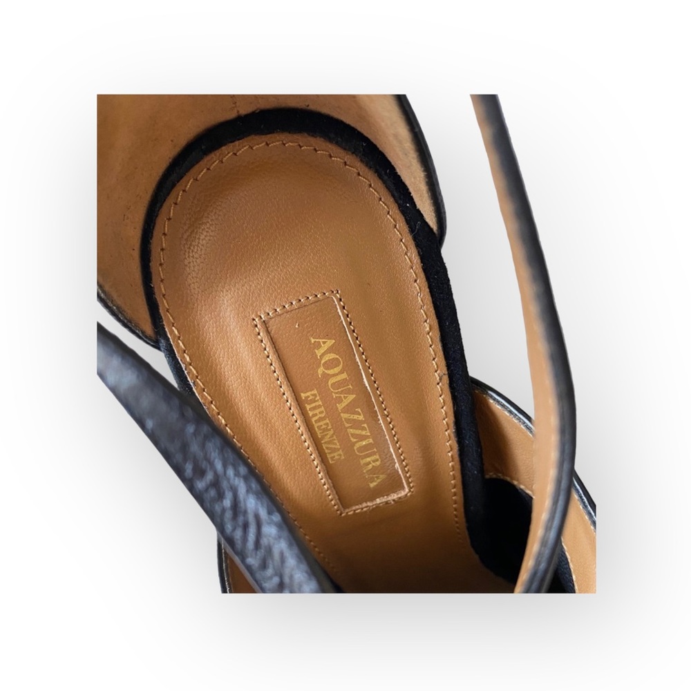 HTF: new Aquazzurra ☻︎ Kaya Plateau Platform Suede Sandals ☻︎ Red Carpet 40.5 10 - Picture 9 of 17